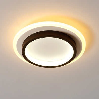 Modern Minimalist Square Round Stacking Acrylic Iron Aluminum LED Flush Mount Ceiling Light For Living Room