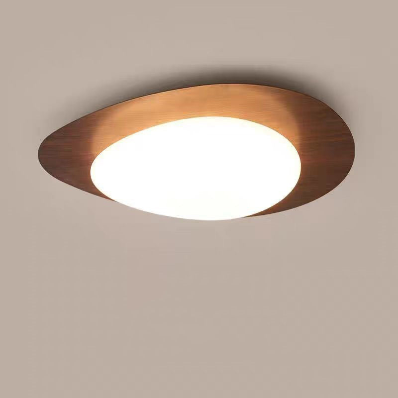 Contemporary Scandinavian Pebble Oval Acrylic Iron LED Flush Mount Ceiling Light For Bedroom