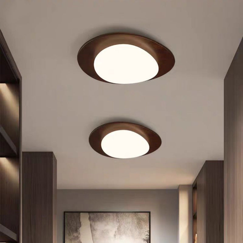 Contemporary Scandinavian Pebble Oval Acrylic Iron LED Flush Mount Ceiling Light For Bedroom