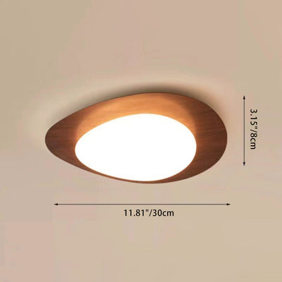 Contemporary Scandinavian Pebble Oval Acrylic Iron LED Flush Mount Ceiling Light For Bedroom