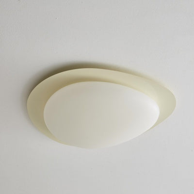 Contemporary Scandinavian Pebble Oval Acrylic Iron LED Flush Mount Ceiling Light For Bedroom