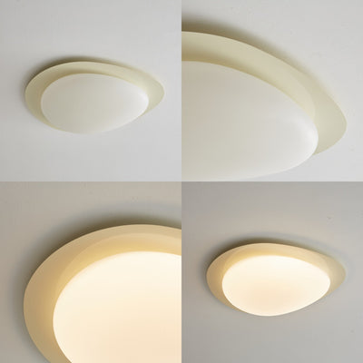 Contemporary Scandinavian Pebble Oval Acrylic Iron LED Flush Mount Ceiling Light For Bedroom