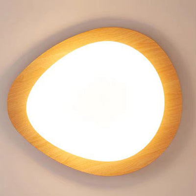 Contemporary Scandinavian Pebble Oval Acrylic Iron LED Flush Mount Ceiling Light For Bedroom