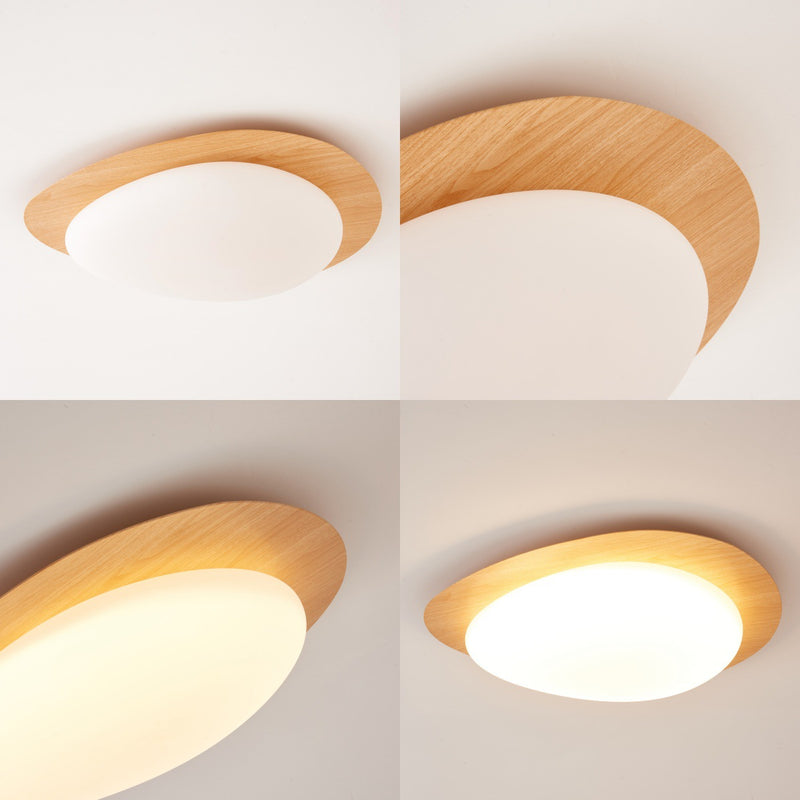 Contemporary Scandinavian Pebble Oval Acrylic Iron LED Flush Mount Ceiling Light For Bedroom