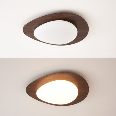 Contemporary Scandinavian Pebble Oval Acrylic Iron LED Flush Mount Ceiling Light For Bedroom