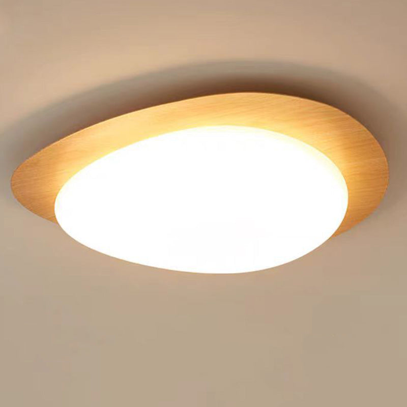 Contemporary Scandinavian Pebble Oval Acrylic Iron LED Flush Mount Ceiling Light For Bedroom