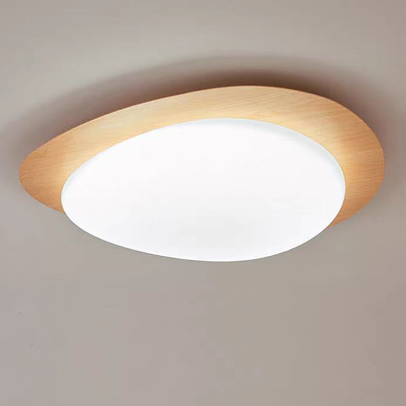 Contemporary Scandinavian Pebble Oval Acrylic Iron LED Flush Mount Ceiling Light For Bedroom