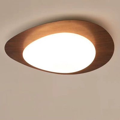 Contemporary Scandinavian Pebble Oval Acrylic Iron LED Flush Mount Ceiling Light For Bedroom