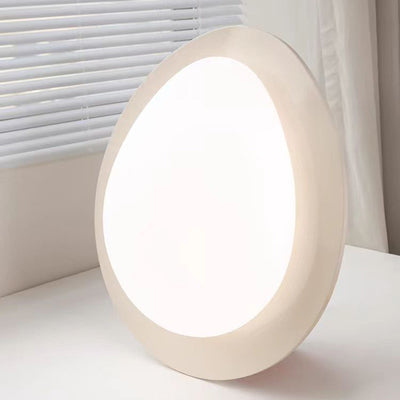 Contemporary Scandinavian Pebble Oval Acrylic Iron LED Flush Mount Ceiling Light For Bedroom