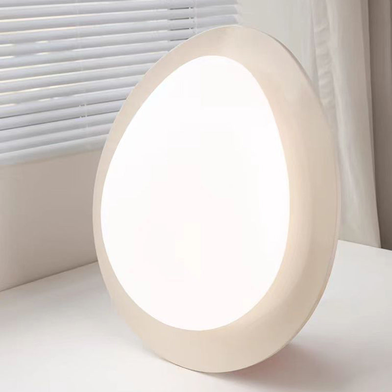 Contemporary Scandinavian Pebble Oval Acrylic Iron LED Flush Mount Ceiling Light For Bedroom