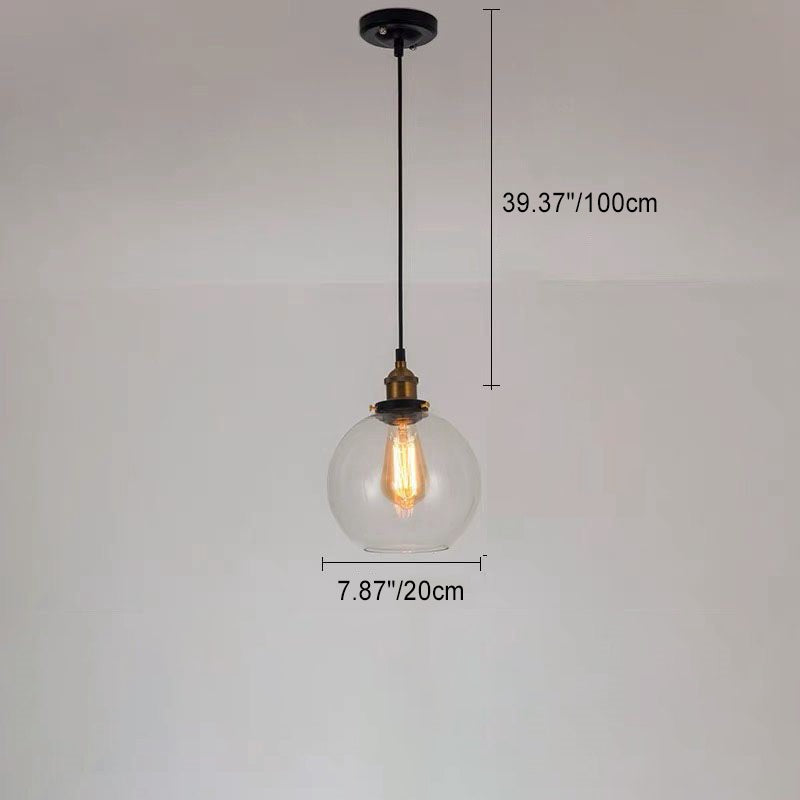 Modern Simplicity Bowl Half Round Glass Iron 1-Light Pendant Light For Living Room