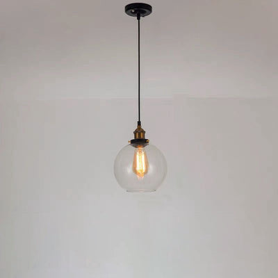 Modern Simplicity Bowl Half Round Glass Iron 1-Light Pendant Light For Living Room