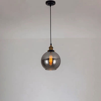 Modern Simplicity Bowl Half Round Glass Iron 1-Light Pendant Light For Living Room