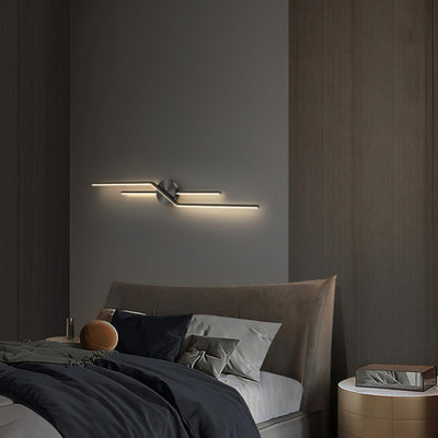 Modern Minimalist Round Line Long Brass LED Wall Sconce Lamp For Living Room