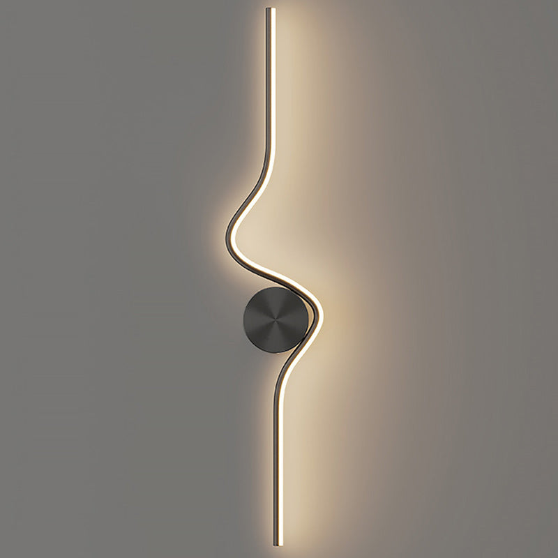 Modern Simplicity Round Line Bend Silicone Brass LED Wall Sconce Lamp For Bedroom