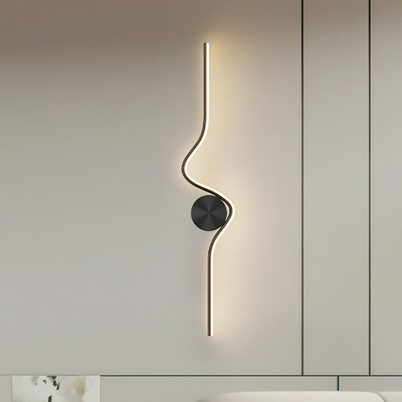 Modern Simplicity Round Line Bend Silicone Brass LED Wall Sconce Lamp For Bedroom