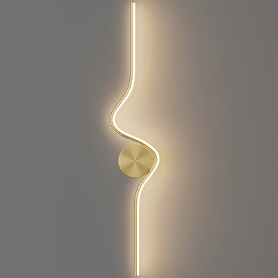 Modern Simplicity Round Line Bend Silicone Brass LED Wall Sconce Lamp For Bedroom