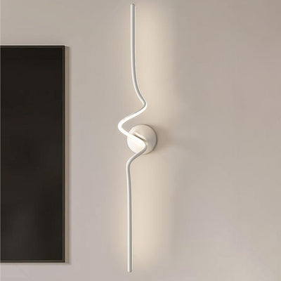 Contemporary Creative Line Bend Long Silicone Aluminum LED Wall Sconce Lamp For Bedroom