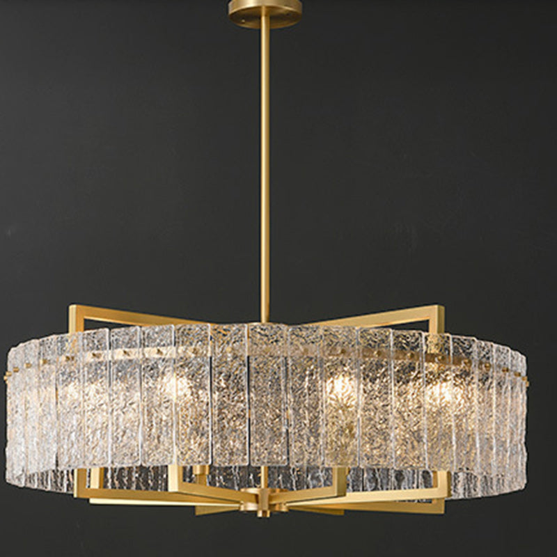 Modern Luxury Round Rectangle Glass Brass 5/6/8/10 Light Chandelier Island Light For Dining Room