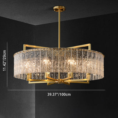 Modern Luxury Round Rectangle Glass Brass 5/6/8/10 Light Chandelier Island Light For Dining Room