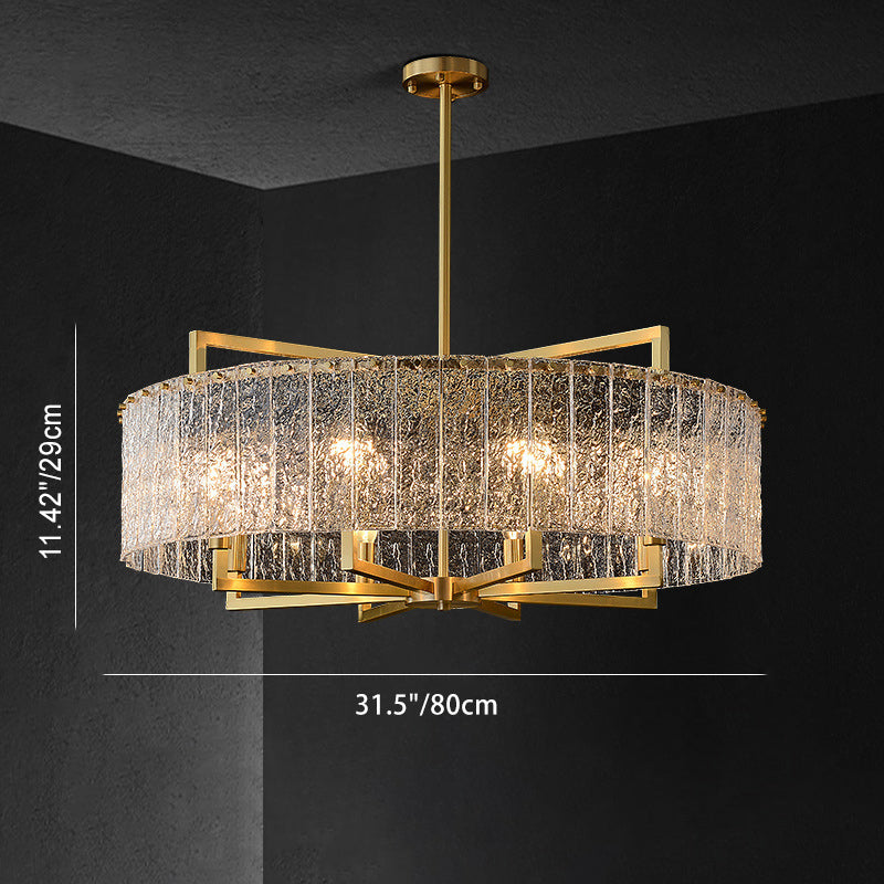 Modern Luxury Round Rectangle Glass Brass 5/6/8/10 Light Chandelier Island Light For Dining Room