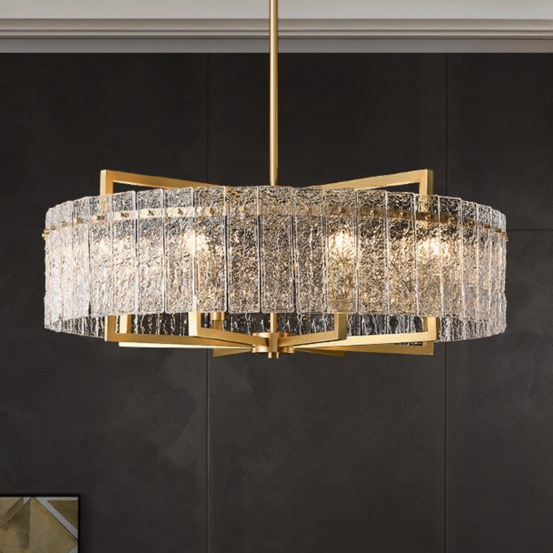 Modern Luxury Round Rectangle Glass Brass 5/6/8/10 Light Chandelier Island Light For Dining Room