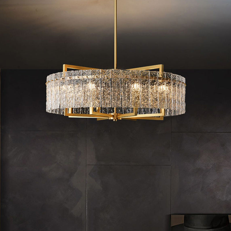 Modern Luxury Round Rectangle Glass Brass 5/6/8/10 Light Chandelier Island Light For Dining Room