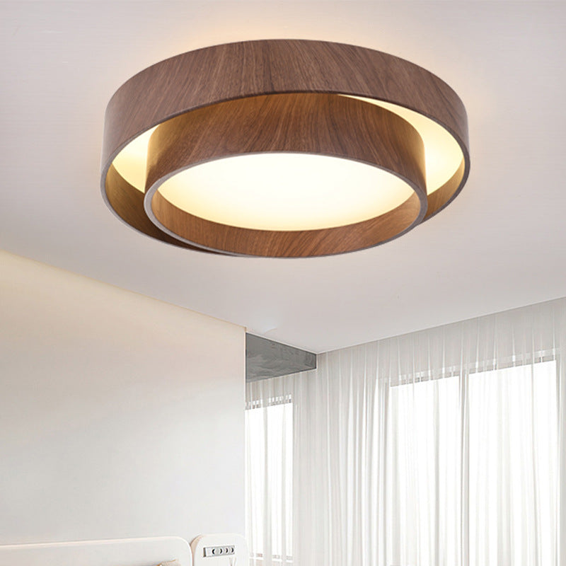 Contemporary Scandinavian Round PVC Iron LED Flush Mount Ceiling Light For Living Room