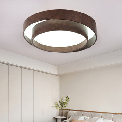 Contemporary Scandinavian Round PVC Iron LED Flush Mount Ceiling Light For Living Room