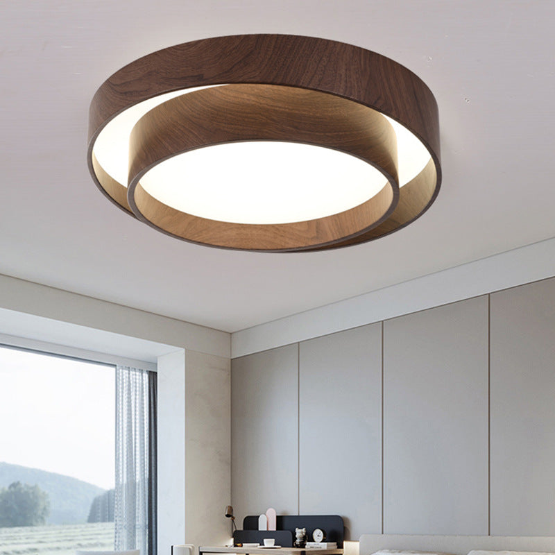 Contemporary Scandinavian Round PVC Iron LED Flush Mount Ceiling Light For Living Room