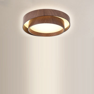 Contemporary Scandinavian Round PVC Iron LED Flush Mount Ceiling Light For Living Room