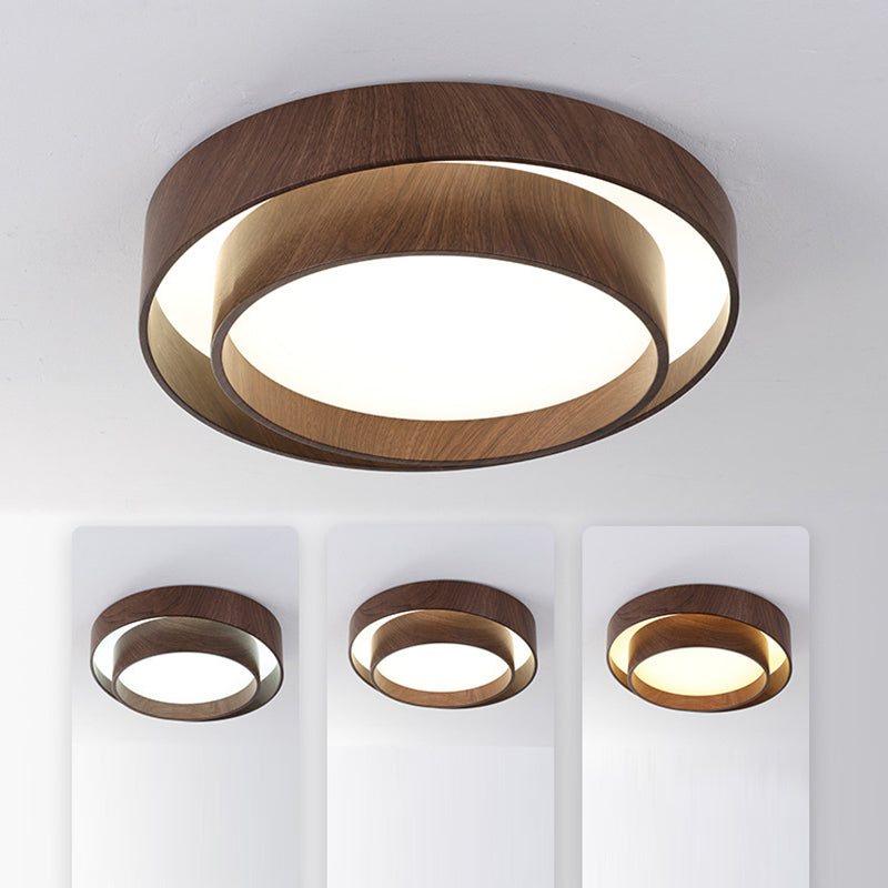 Contemporary Scandinavian Round PVC Iron LED Flush Mount Ceiling Light For Living Room