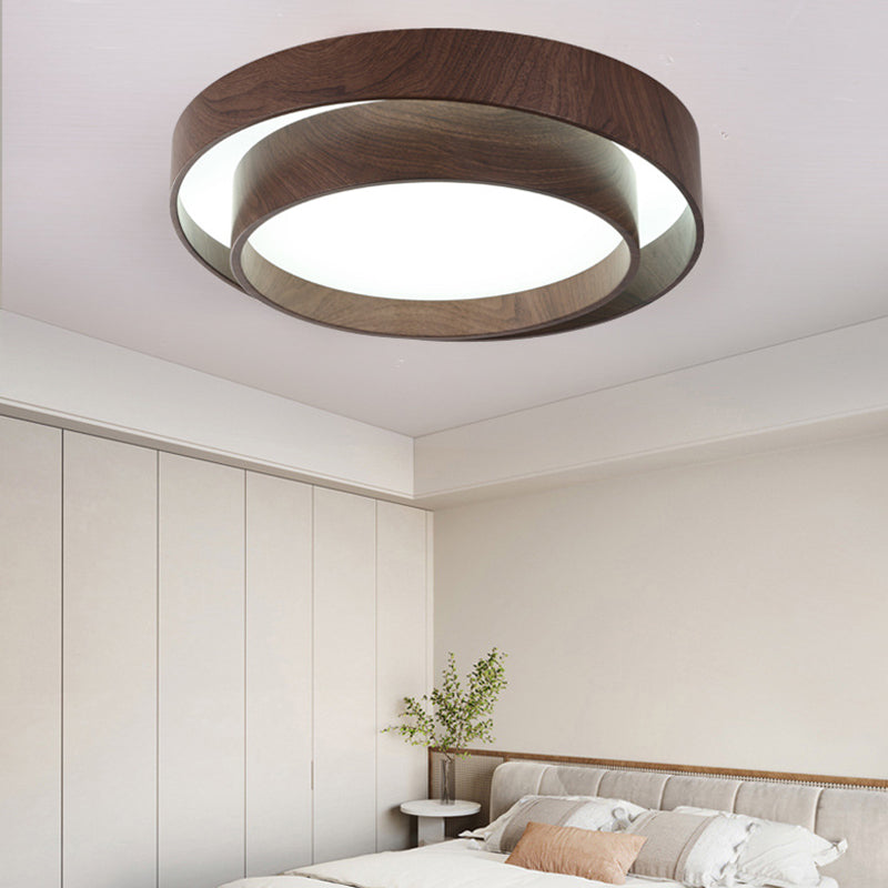 Contemporary Scandinavian Round PVC Iron LED Flush Mount Ceiling Light For Living Room