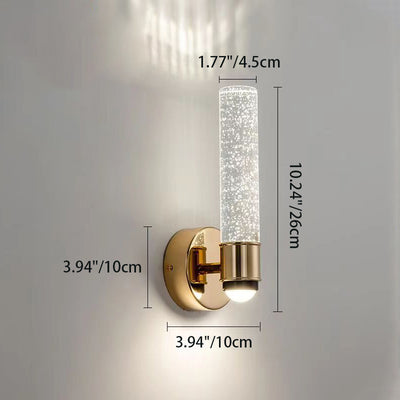 Modern Luxury Round Cylinder Bubbles Acrylic Crystal Aluminum LED Wall Sconce Lamp For Living Room