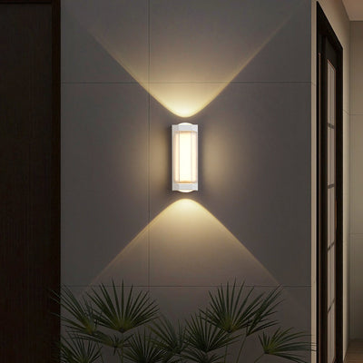 Modern Simplicity Rectangle Round Diamond PC Aluminum LED Wall Sconce Lamp For Garden