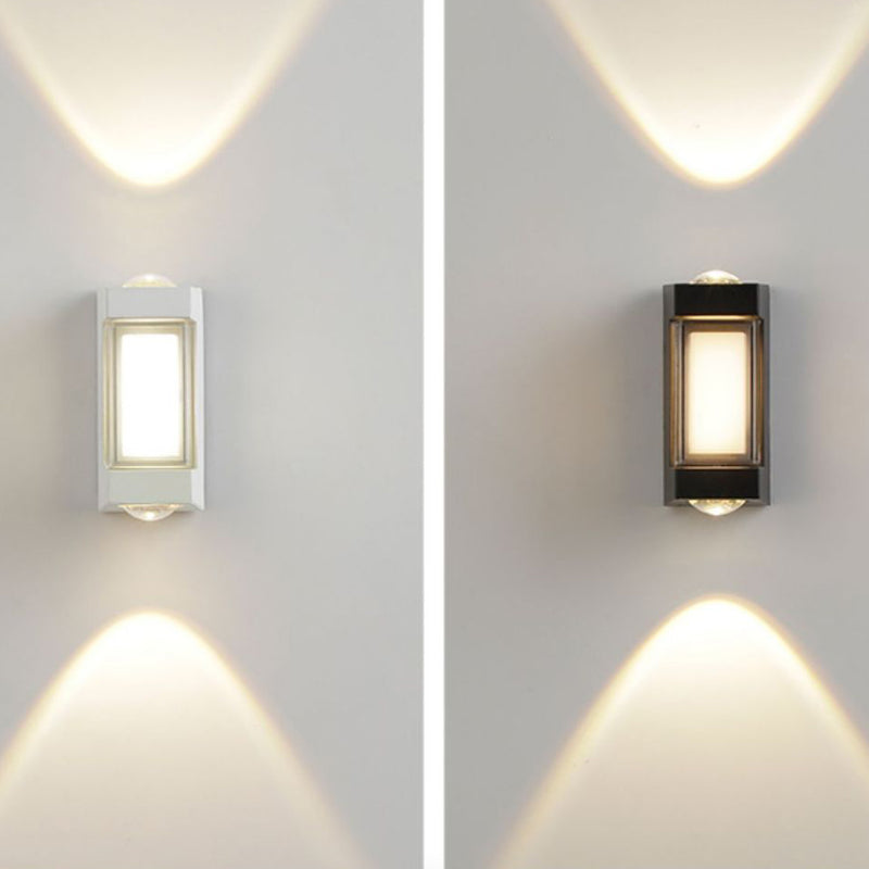 Modern Simplicity Rectangle Round Diamond PC Aluminum LED Wall Sconce Lamp For Garden