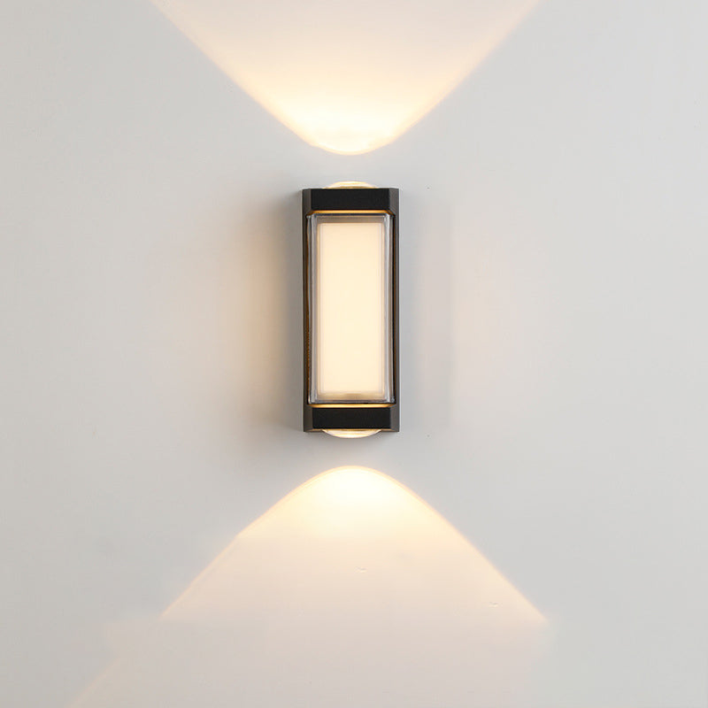 Modern Simplicity Rectangle Round Diamond PC Aluminum LED Wall Sconce Lamp For Garden