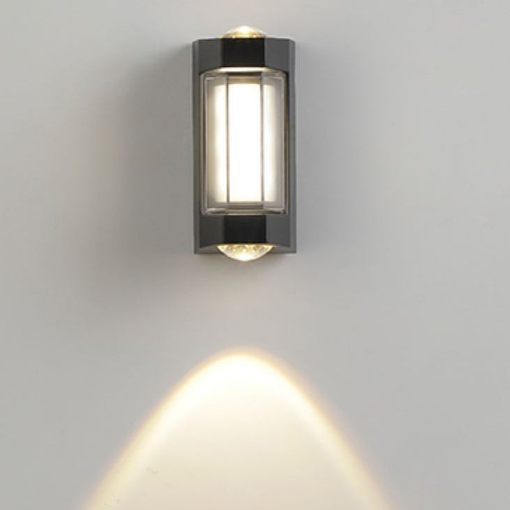 Modern Simplicity Rectangle Round Diamond PC Aluminum LED Wall Sconce Lamp For Garden