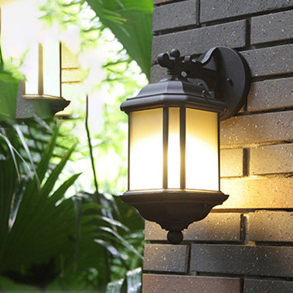 Contemporary Scandinavian Hexagon Round Waterproof Glass Aluminum 1-Light Wall Sconce Lamp For Garden