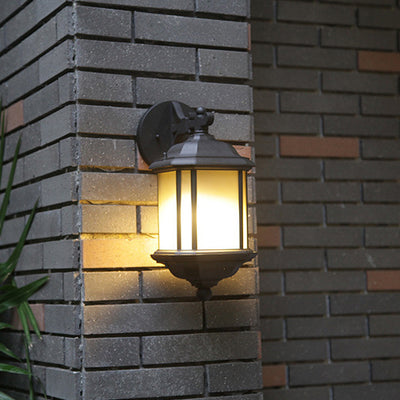 Contemporary Scandinavian Hexagon Round Waterproof Glass Aluminum 1-Light Wall Sconce Lamp For Garden