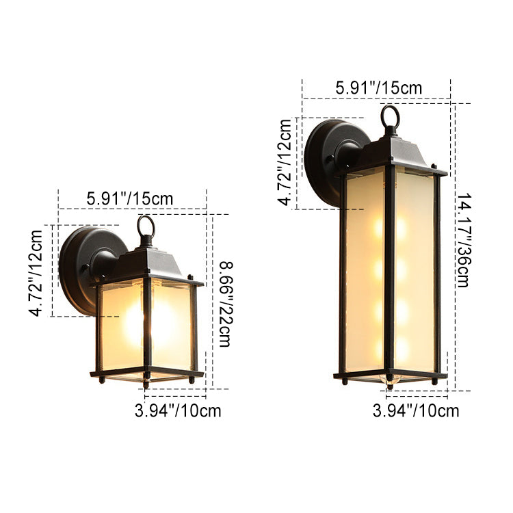 Modern Minimalist Square Rectangle Round Glass Aluminum 1-Light Wall Sconce Lamp For Garden