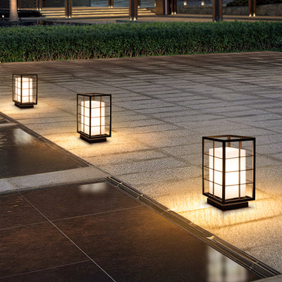 Modern Simplicity Rectangle Skeleton Square Acrylic Stainless Steel LED Outdoor Light Landscape Lighting For Garden