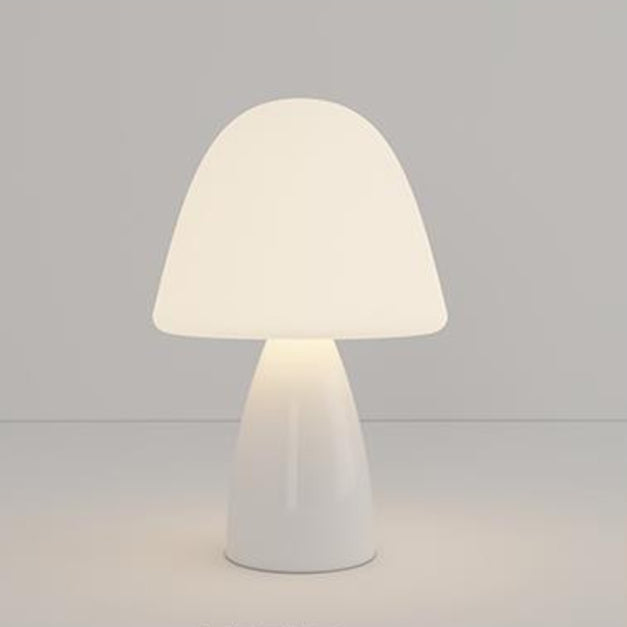 Modern Minimalist Round Cylinder Mushroom Round Ball PE Ceramic LED Table Lamp For Bedroom