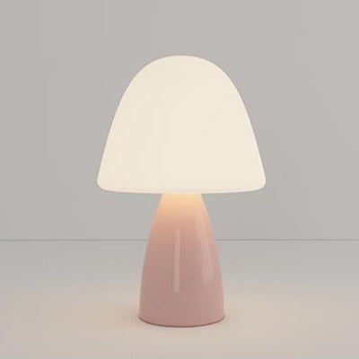 Modern Minimalist Round Cylinder Mushroom Round Ball PE Ceramic LED Table Lamp For Bedroom