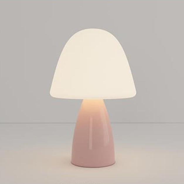 Modern Minimalist Round Cylinder Mushroom Round Ball PE Ceramic LED Table Lamp For Bedroom