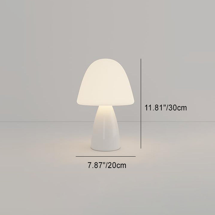 Modern Minimalist Round Cylinder Mushroom Round Ball PE Ceramic LED Table Lamp For Bedroom