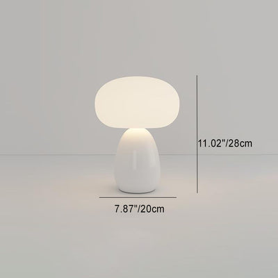 Modern Minimalist Round Cylinder Mushroom Round Ball PE Ceramic LED Table Lamp For Bedroom