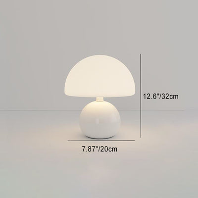 Modern Minimalist Round Cylinder Mushroom Round Ball PE Ceramic LED Table Lamp For Bedroom