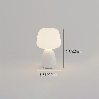 Modern Minimalist Round Cylinder Mushroom Round Ball PE Ceramic LED Table Lamp For Bedroom