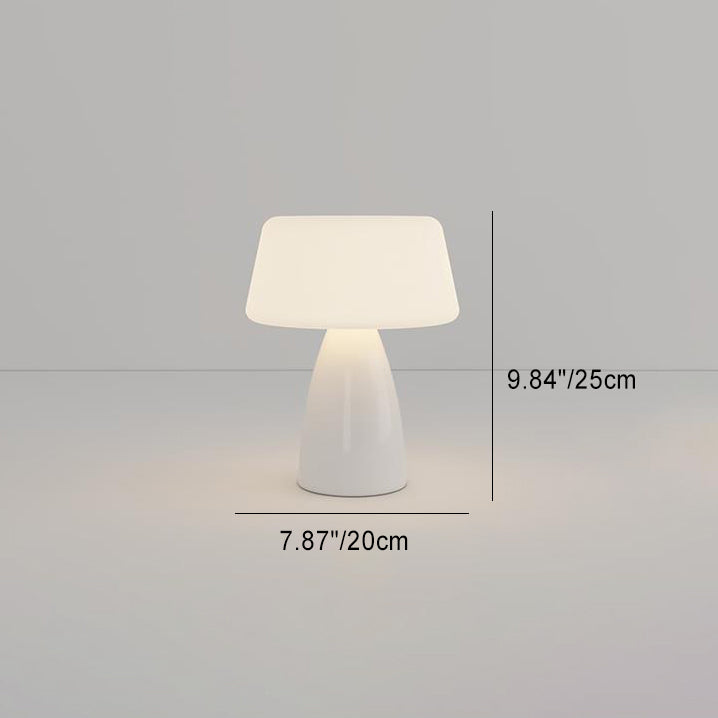 Modern Minimalist Round Cylinder Mushroom Round Ball PE Ceramic LED Table Lamp For Bedroom